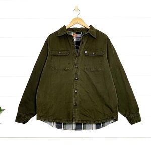 The American Outdoorsman Men’s Polar Fleece Lined Canvas Chore Jacket Size Large